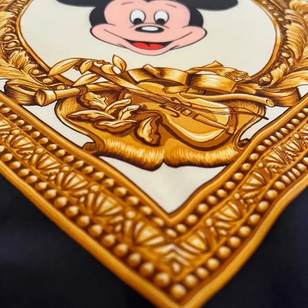 Vintage Walt Disney Company x Echo Conductor Mickey Silk Twill Square Scarf